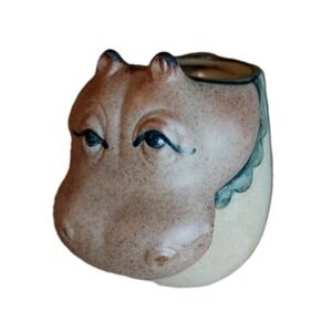 Vtg UCTCI Hippopotamus Stoneware Pottery Mug Coffee/Tea Cup Japan